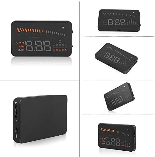 POCREATION Head Up Display, 3" OBDII HUD Speedometer with Alarm, Windshield Projector for Speed, RPM, Water Temperature, Plug and Play
