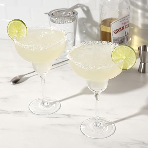 Image of True Margarita Glass, Crystal Stemmed Cocktail Glasses, Dishwasher Safe, Mixed Drink Glasses, Daquiri Glass Holds 10 oz., Set of 4, Clear