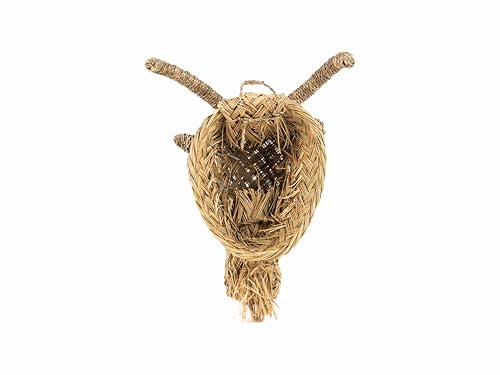 Miniatura 6 de Zocochic Cabeza De Cabra Decorativa De Pared, Ratán Trenzado Natural, Aprox. 35 Cm, Artesanía Marroquí, Mimbre