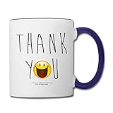 Smiley World Thank You Danke Tasse zweifarbig, Weiß/Kobaltblau