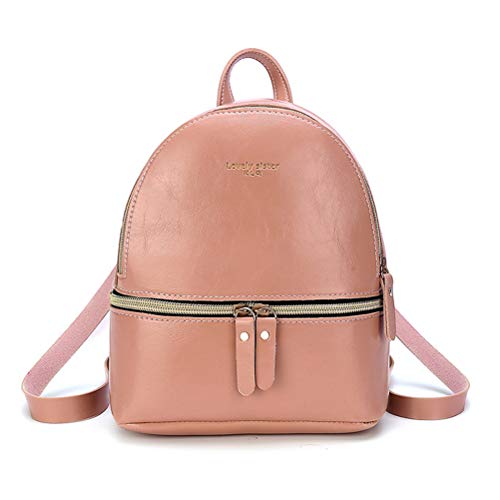 Mekta Petit sac à dos en cuir PU - Design épuré - Sac à dos décontracté pour femme, Rose (Rose) - FA0743192_PK-1110-2024190882 Cover