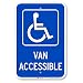 SmartSign 3M Engineer Grade Reflective Sign, Legend "Van Accessible" with Graphic, 18" high x 12" wide, White on Blue