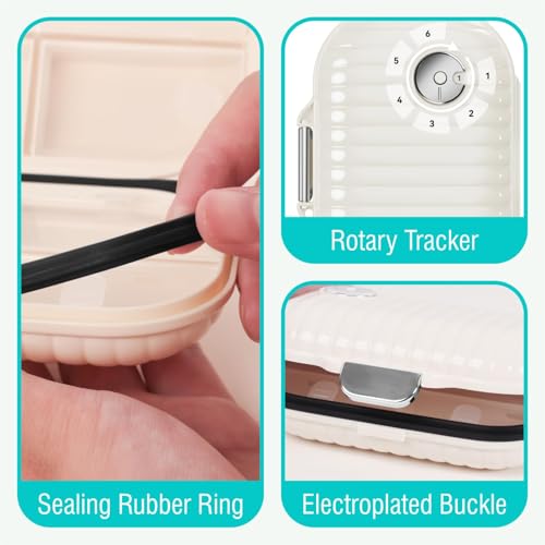 COMTAR Personal Pill Organizer 2PACK- Medicine Pill Case with Medicine Tracker, Waterproof Pill Box, 7 Compartments, Foldable Design (Black & White) — view 6