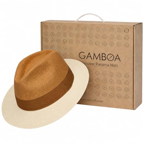 Image of Gamboa Original Panama Hat for Men and Women Fedora Straw Summer Beach Sun Hat Protection UV UPF50+