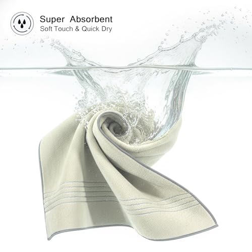 Image of Cortina Premium Solid Towels for Bath 70 x 140 cm 500 GSM Microfiber Bath Towels, Ultra Soft, Highly Absorbent & Quick Dry for Gym, Beach & Bathroom Towels for Men, Women & Kids Color : White
