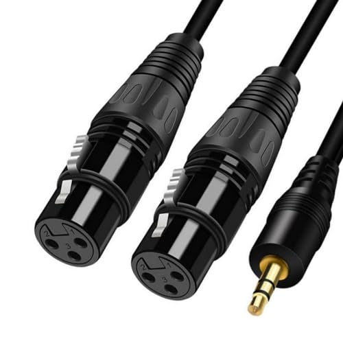 Adaptador cable 6.35mm+3.5mm a 2 XLR macho a hembra miniatura 3