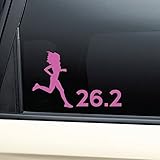 26.2 Marathon Female Runner Vinyl Decal Laptop Car Truck Bumper Window Sticker - Pink