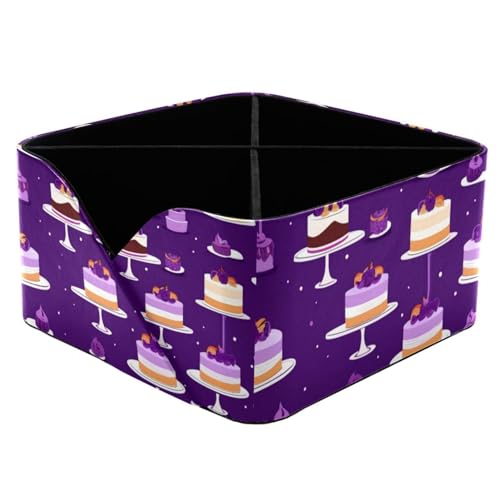 Porte-stylos rectangulaire violet motif dessert pour papeterie et bureau - 2