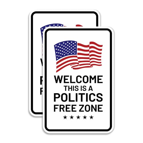 Panneaux Welcome Politics Free Zone lot de 2 plaques murales de taille moyenne