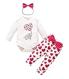 Newborn Infant Baby Girl Clothes Set Long Sleeve Sweatshirts Tops Pants Outfits Clothing Gifts 3 6 9 12 18 24 Months(White-Bowknot, 0-6 Months)