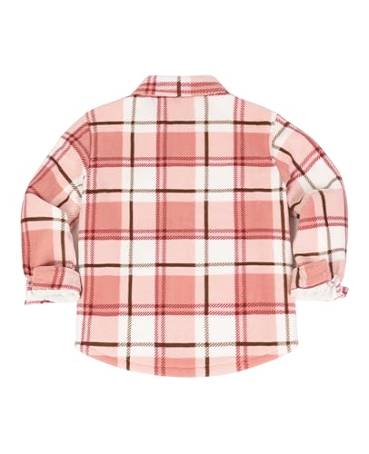 Image of ThCreasa Boys Sherpa Lined Plaid Button Shirt Jacket | Full Thermal Lining, Buffalo Plaid Shacket, Button Down, Family Matching Shirt, Dress Shirt Style, Cozy Winter Fall Outerwear
