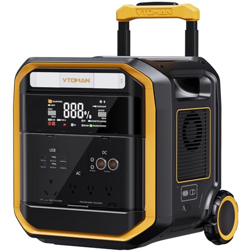 VTOMAN FlashSpeed Pro 3600 Portable Power Station, 3600W 3096Wh Solar Generator with 2Hr Fast...