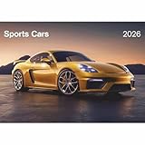 N Neumann - Sports Cars Kalender 2026 – Wandkalender DIN A3 (ca. 42×30 cm) mit 12 Luxusauto-Motiven, 4-sprachigem Kalendarium & Spiralbindung, exklusiver Bildkalender für PS- & Sportwagenfans