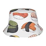 FSCEV Sushi Fischerhut für Erwachsene, Sonnenhut, breite Krempe, Sommer, Outdoor, Wandern, Schwarz