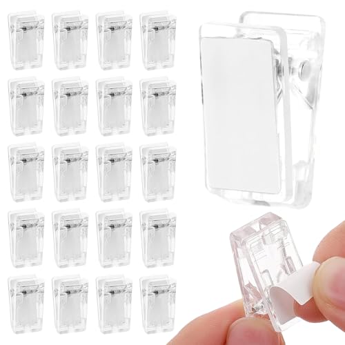 20pcs Self-Adhesive Tapestry Wall Hanging Clips,Mabor Tapestry Wall Hanging Clips,Poster Hanger Shower Curtain Clips for Photo Document Application,Flags and Home Office Decorations