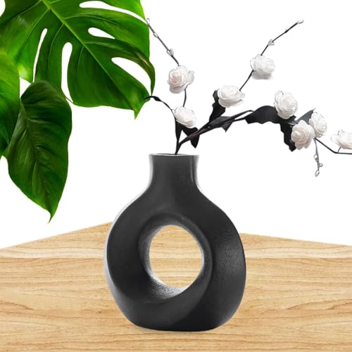 Vase à fleurs blanc pour les vacances et décoration de table de dîner