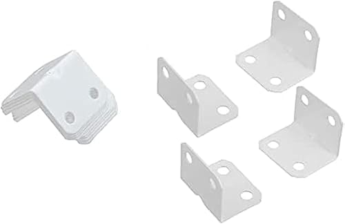 Metal L forma puerta ventana estante esquina soporte ángulo recto blanco 10pcs