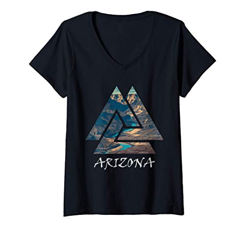 Mujer Grand Canyon National Park Geometric T-Shirt, Arizona Camiseta Cuello V