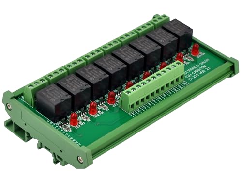 Module d'interface relais de puissance SPDT rail DIN 8 canaux avec relais 10A