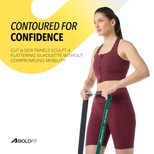 Image of Boldfit Sports Bra for Women,Premium Nylon Blend Padded Gym Bra for Woman with Criss Cross Back & Front Zip,Boldtech Sweat-Wicking,Stretch Fit,Durable & Comfortable Activewear for Gym,Yoga & Training