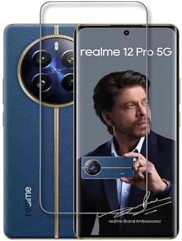 ALFA URBAN® UV Tempered Glass Screen Protector For Realme 12 Pro 5G / 12 Pro Plus 5G Full Adhesive UV Glue Curved Edge to Edge Full Screen Coverage - Easy Installation (Pack of 1)