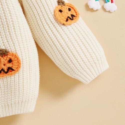 MAYUMMPY Toddler Baby Boy Girl Halloween Sweater Pumpkin Warm Pullover Sweatshirt Knitwear Knitted Fall Winter Clothes4