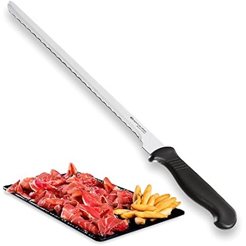 Taylor’s Eye Witness Sheffield Made Serrano Ham Slicer - 9.5 inch/24 cm scalloped/serrated Stainless Steel Blade Precision Ground. Ergonomic Fibre-Feel Handle for Excellent Grip. Dishwasher Safe. (22cm Ham Slicer) Cover