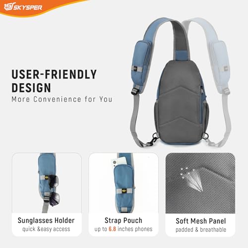 Image of SKYSPER Sling Bag RFID Cross Body Bag Recycled Crossbody Backpack Travel Daypack