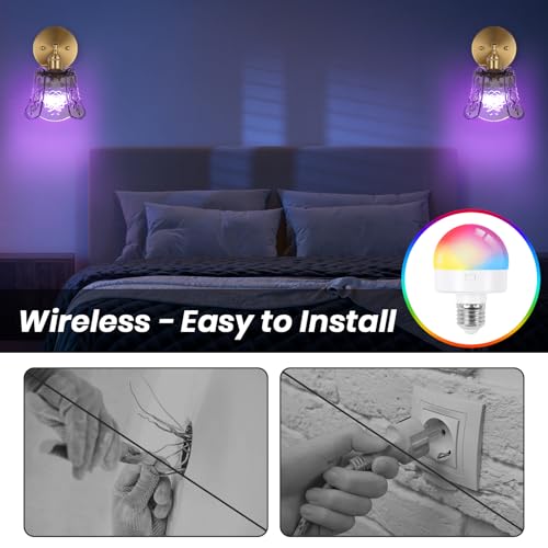 Image of Battery Operated Wall Sconce, Wireless Battery Powered Rose Wall Sconces with Remote Control, RGB Dimmable LED Vintage Wall Light for Bedroom,Living Room, Hallway（Deep Green）