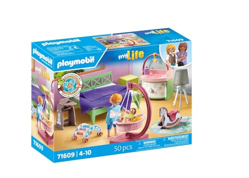 PLAYMOBIL MyLife 71609 Schlafzimmer mit Babyspielecke, und Zwei Figuren, zu über 80 % aus recycelten und biobasierten Materialien… – Ansicht 2