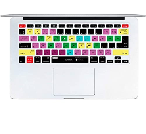 MacOs Mac OSX Primary Finder Safari iWorks MS Office Shortcuts Hot Keys Pattern Silicone Keyboard Cover Keyboard for MacBook Air 13 inch(No-Touch ID) ; for MacBook Pro 13, 15 (2015 Before)