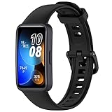 MOTONG Compatible with Huawei Band 8 Replacement Band - TPU Replacement Wrist Band Strap Compatible with Huawei Band 8/7/6 / Honor Band 7/6(TPU Black)
