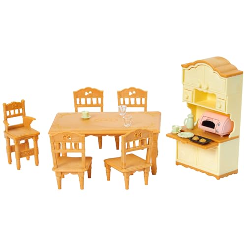 Sylvanian Families - La salle à manger - Set + de 15 accessoires - Plongez dans l'univers de la famille Sylvanian - Mobilier pour figurines miniatures - Jouet...