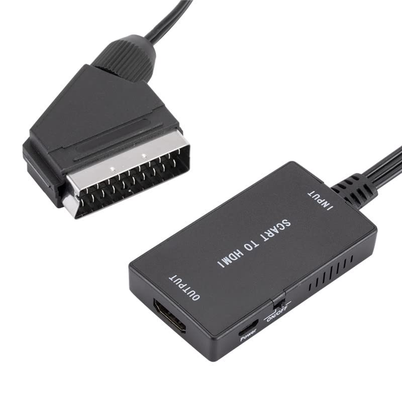 Convertisseur péritel vers HDMI - Convertisseur audio vidéo - Adaptateur compatible avec sortie 720p/1080p pour HDTV DVD Box
