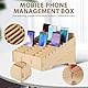DOITOOL Holz handygarage schule 30 Grids handy aufbewahrungsbox Mobiltelefone aufbewahrung Multifunktionale handy box für klassenzimmer Büro, Khaki