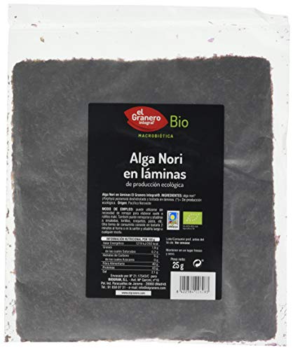 Granero Alga Nori En Laminas Bio 25 Gr 25 G