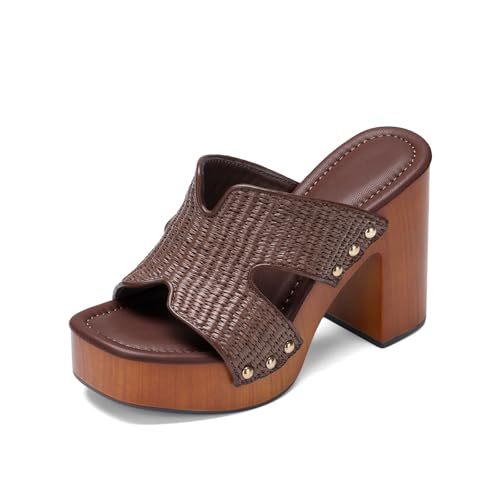 Uacllcau Platform Sandals for Women Espadrille Wedges Slides Slip On...