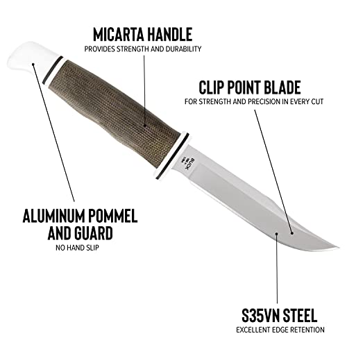 Buck Knives 102 Woodsman Pro Fixed Blade Hunting Knife, 4" S35Vn Stainless Steel Blade, Micarta Handle #TOP4