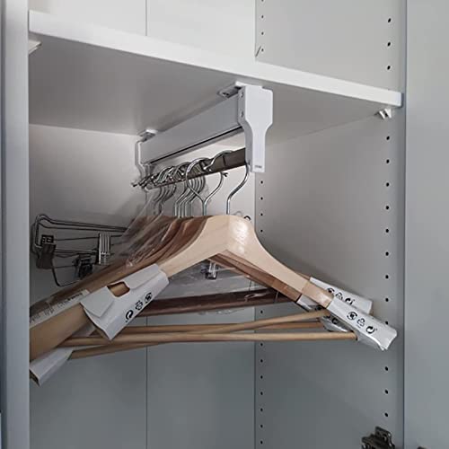 Tringle de penderie coulissante en acier robuste avec double rail extensible de 60 cm