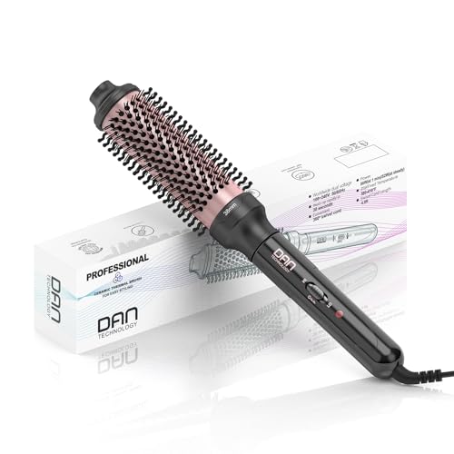 DAN Technology ThermalBrush,Non-Blowing Heated Round brush, Ceramic Curling Brush for Blowout Look,Dual Voltage travel Curling Brushs, Dual PTC Fast Style thermal round brushs, 1.5 Inch(Black)