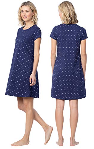 Pajamagram Night Dress For Women Sleepwear - Womens Sleep Shirt, Navy Dot, 2X #TOP1