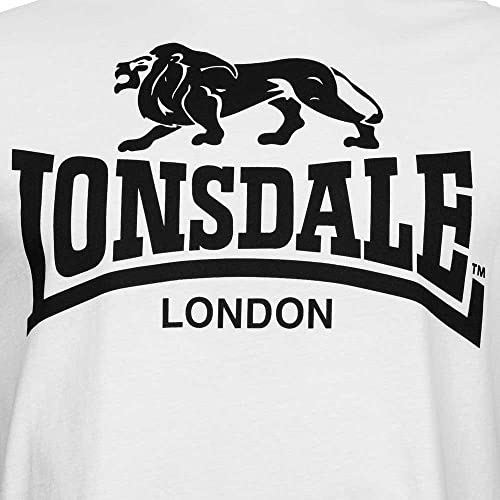 Lonsdale T-Shirt Logo - Camiseta Hombre, Color Blanco, Talla X-Large