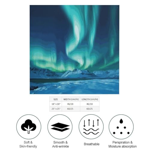 Northern Lights Head Scarf Like Silk Scarf Lightweight Fashion Satin Hair Bandanas for Women Boho Headscarf Hair Wrap Bandana Headband Handkerchief Silk Scarves for Bag Purse Neck 25 Inch2