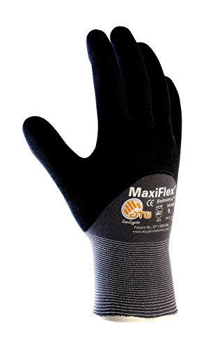 PIP Small MaxiFlex Endurance by ATG Black Nitrile Palm, Finger And Knuckles Coated Work Gloves With Nylon And Lycra Liner And Continuous Knit Wrist