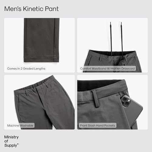 Ministry of Supply Men's Kinetic Pant, 4-way stretch, Shape Retention, Wrinkle Resistant Moisture-Wicking, Perfect for Travel4