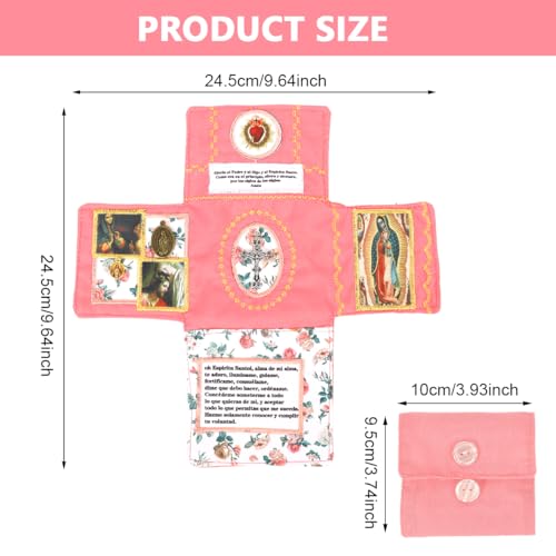 Image of HASTHIP Christian Pocket Shrine, Catholic Prayer Quilt with Mary and Jesus | Private Prayer Companion, Supports Quiet Devotion, Soft Fabric, Compact Format, Pairs with Christian Rosary, Seller Support