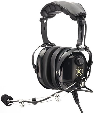 KORE Aviation P1 General Aviation Headset for Pilots | Mono, 24 db Passive Noise Reduction Rating, Noise Canceling Microphone, Acoustic Foam Ear Cups, AUX Port for MP3 Music Input with GA Dual Plugs