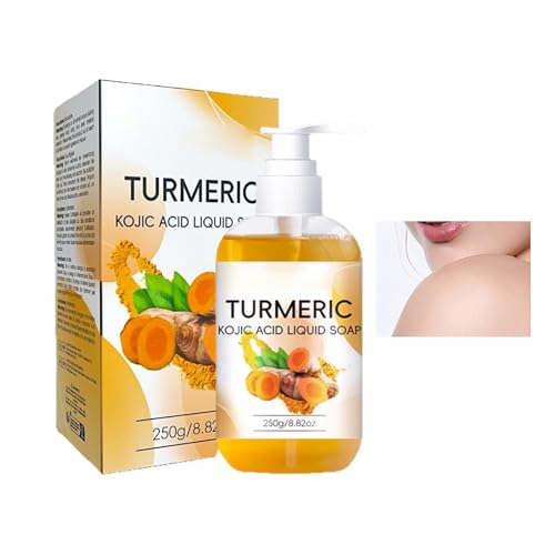 Gel douche au curcuma - 250 ml - Gel douche rafraîchissant pour le corps - Hydratant avec curcuma et acide kojique - Pour homme et femme