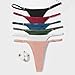 XI LIU 6 Pack G String Thongs for Women Sexy Low Underwear T Back thong Breathable Panties (US, Alpha, Medium, Regular, Regular, multicolor)
