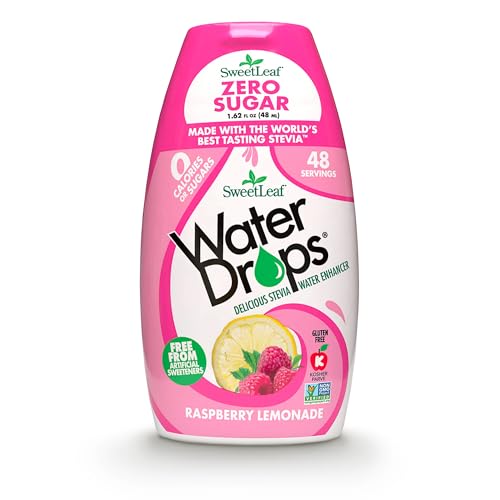 Image of SweetLeaf Water Flavoring Drops - Stevia Water Enhancer, Sugar Free, Zero Calorie Water Additive, Contains Monk Fruit Extract, Gluten Free, Keto Friendly - Raspberry Lemonade, 1.62 Fl Oz (Pack of 1)